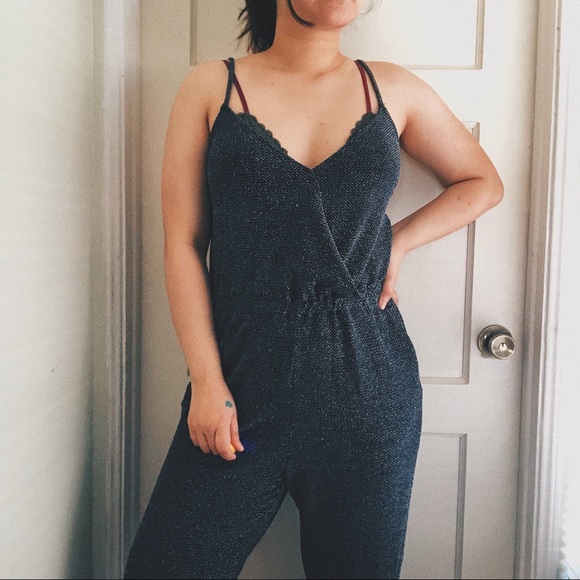 H&M Gray Sleeveless Glitter Jumpsuit size 10 (M) - Picture 7 of 7